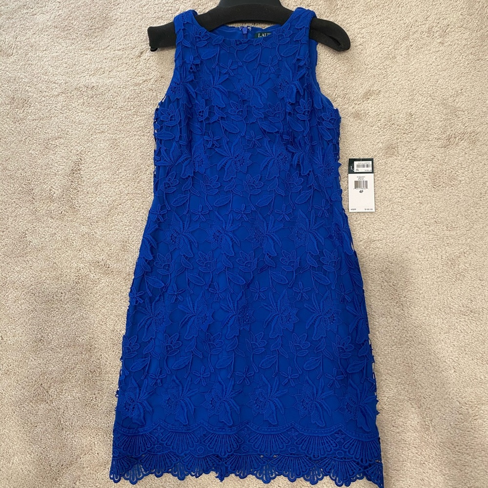 NEVER WORN Lauren Ralph Lauren Blue Lace Dress